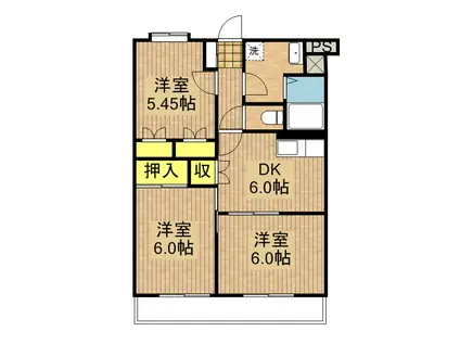 エクセレント大覚寺(3DK/2階)の間取り写真