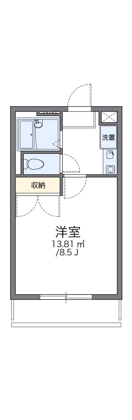 レオパレスクラージュ富塚1(1K/2階)の間取り写真