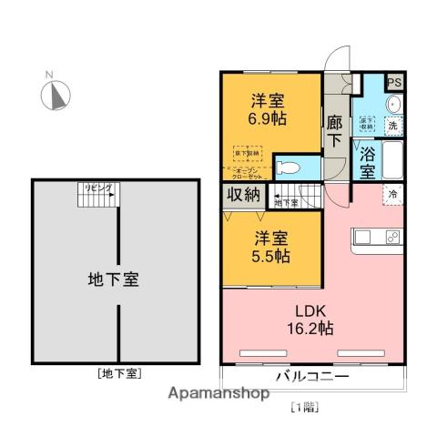 ルネス西武 2(2LDK/1階)の間取り写真