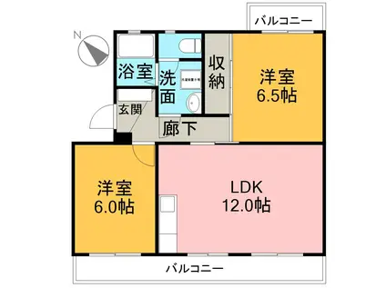ルミエールSAITO(2LDK/2階)の間取り写真