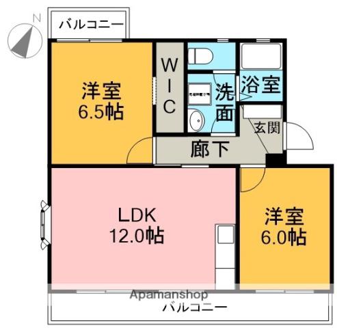 コーポラス落合Ⅱ(2LDK/3階)の間取り写真