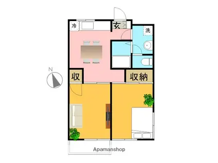 JUBILO FUJINOMIYA(2DK/1階)の間取り写真