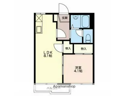 フォーブル葵(1LDK/2階)の間取り写真