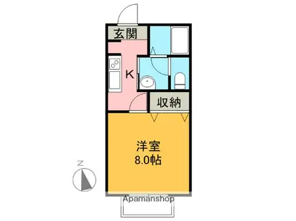 ヴィクトリータカラ(1K/2階)の間取り写真