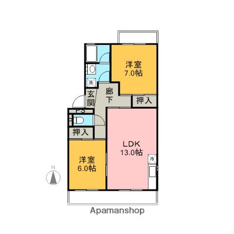 グレイス西小泉(2LDK/1階)の間取り写真