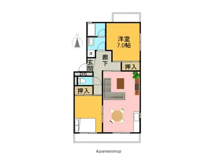 GRACE西小泉(2LDK/1階)の間取り写真