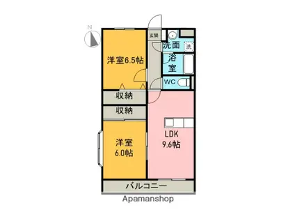 青葉ハイツⅡ(2LDK/3階)の間取り写真
