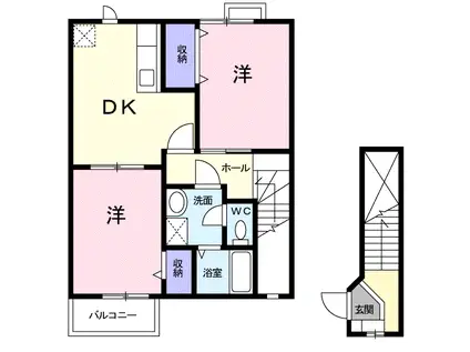 プリーマ ハウス(2DK/2階)の間取り写真