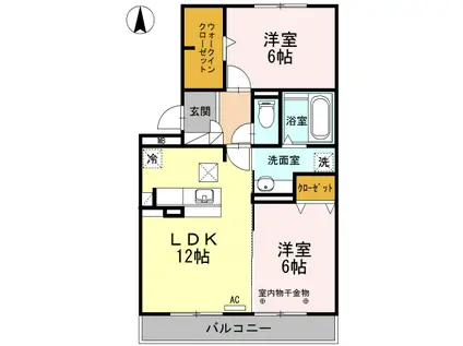 フラワーケープ(2LDK/2階)の間取り写真