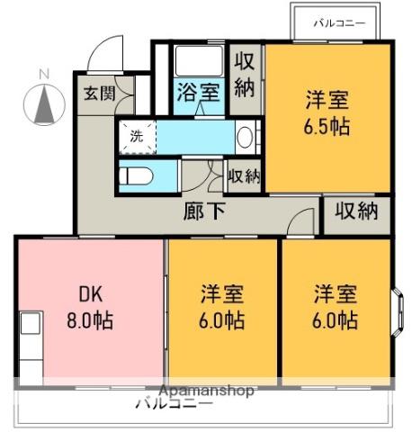 コーポ稲垣D(3DK/3階)の間取り写真