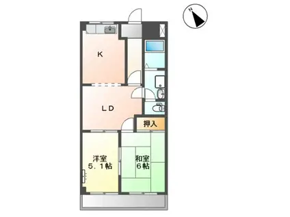 メゾンセフティ山宮(2LDK/1階)の間取り写真