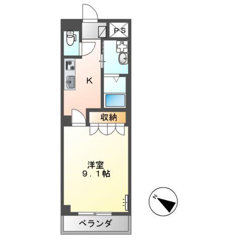 VILLAGE Ⅱ(1K/2階)の間取り写真