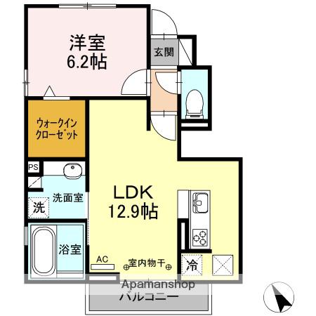 カーサ・カミリアⅡ(1LDK/1階)の間取り写真