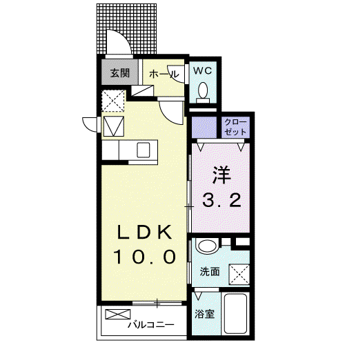 プティットフルールⅡ(1LDK/1階)の間取り写真