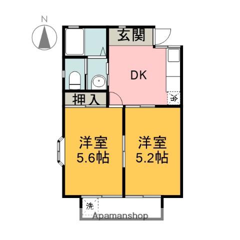 コーポアフターホーム(2DK/2階)の間取り写真