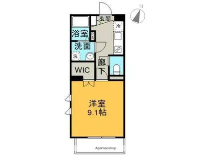 AXIS永田町(1K/1階)の間取り写真