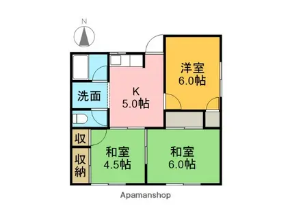 コーポ穂波(3K/2階)の間取り写真
