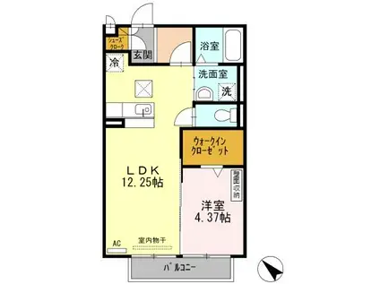 コージーコートⅡ(1LDK/1階)の間取り写真