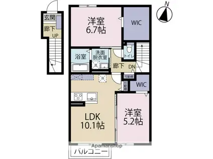 セレーネTM(2LDK/2階)の間取り写真