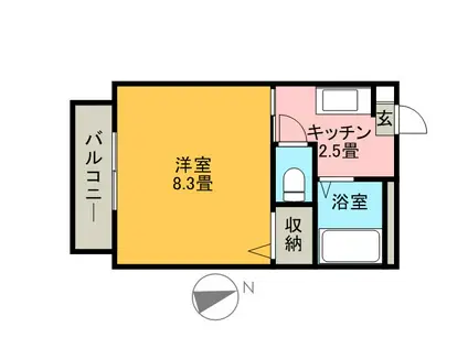 アビテMA(1K/1階)の間取り写真