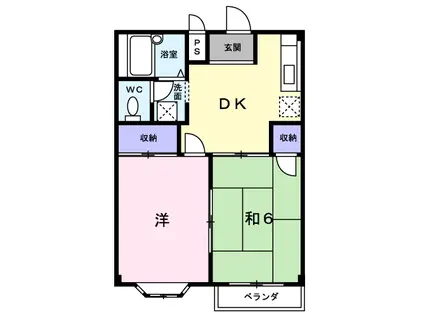 豊栄ハイム(2DK/1階)の間取り写真
