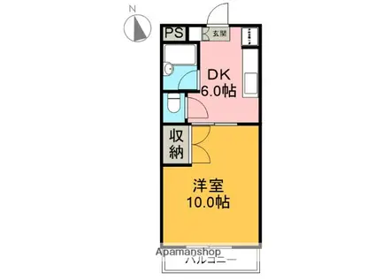 マンションCLOVER(1DK/4階)の間取り写真