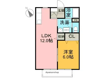 エバーライフ(1LDK/2階)の間取り写真