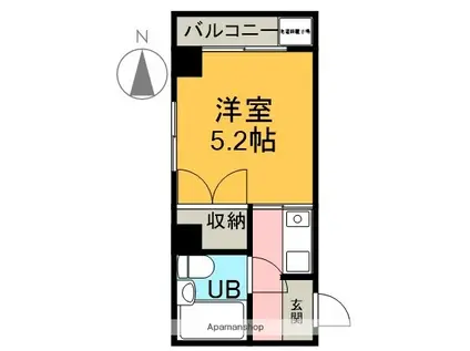 ピーコックマンション(1K/4階)の間取り写真