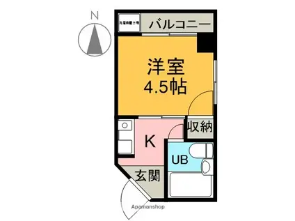 ピーコックマンション(1K/4階)の間取り写真