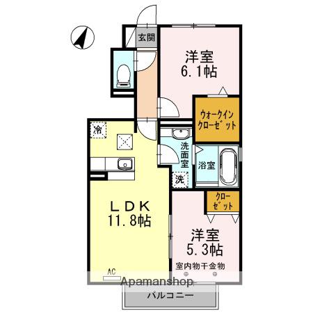 CITRINE(2LDK/1階)の間取り写真