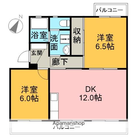 ミナミハイツ(2LDK/3階)の間取り写真