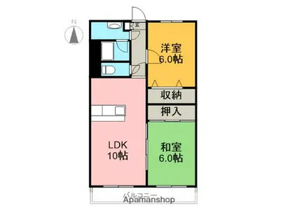 グランTEAO(2LDK/2階)の間取り写真