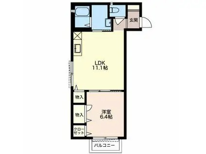 コーポサンライズ(1LDK/2階)の間取り写真