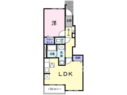 ホワイトリーフⅢ(1LDK/1階)の間取り写真
