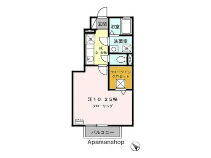 サンクレールA(1K/1階)の間取り写真