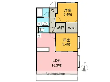 アルストロメリア(2LDK/2階)の間取り写真