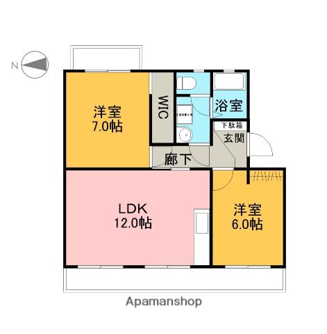 ハピネス12(2LDK/3階)の間取り写真