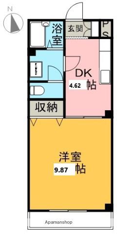 HIトピア富士(1DK/4階)の間取り写真