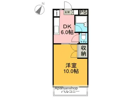ADVANCE1(1DK/3階)の間取り写真