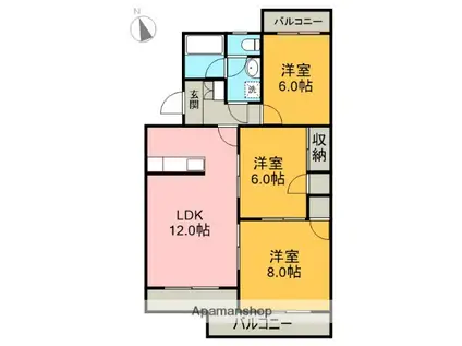 ペイザージュ(3LDK/3階)の間取り写真