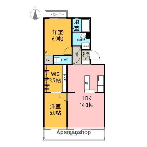 KANDAスリーナイン(2LDK/3階)の間取り写真