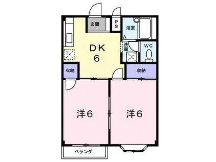 コーポ浪漫A(2DK/2階)の間取り写真
