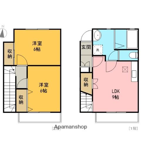 サジタリアス・宏(2LDK/2階)の間取り写真