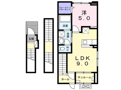セレ グレージュ(1LDK/3階)の間取り写真