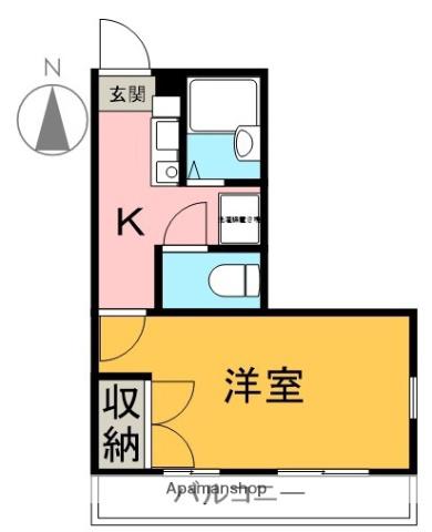 水戸島エコ(1K/1階)の間取り写真
