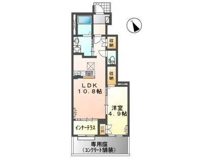 バイオレットヒルズ(1LDK/1階)の間取り写真