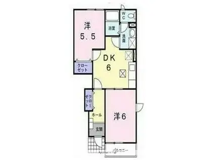 サンピアラ(2DK/1階)の間取り写真