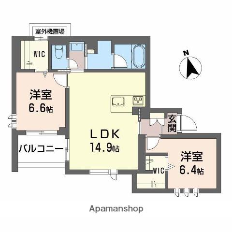 ヴィア パラディーソ(2LDK/2階)の間取り写真