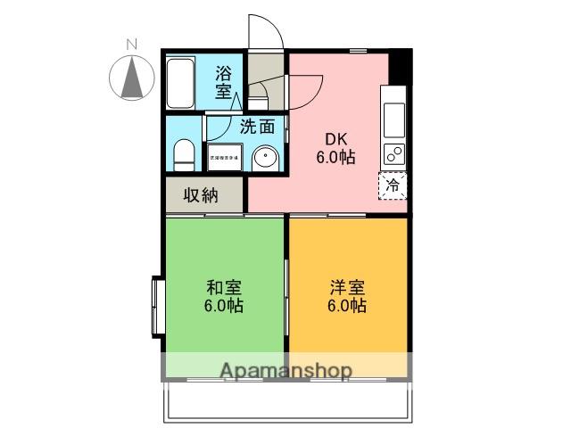 CITYRIVERⅡ(2DK/1階)の間取り写真