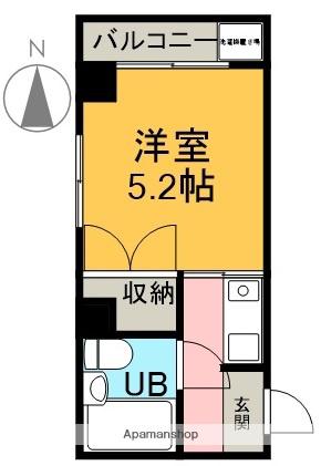 ピーコックマンション(1K/4階)の間取り写真